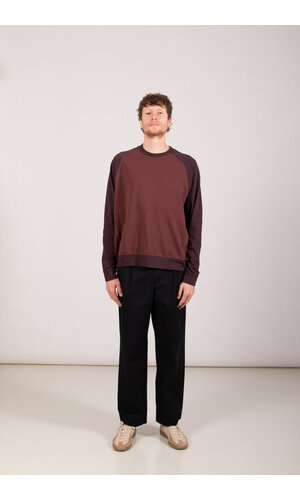 Rough Side Rough Side T-shirt / Contrast Panel LS / Rode Wijn