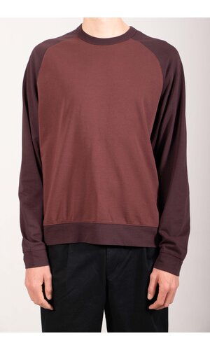 Rough Side Rough Side T-shirt / Contrast Panel LS / Rode Wijn