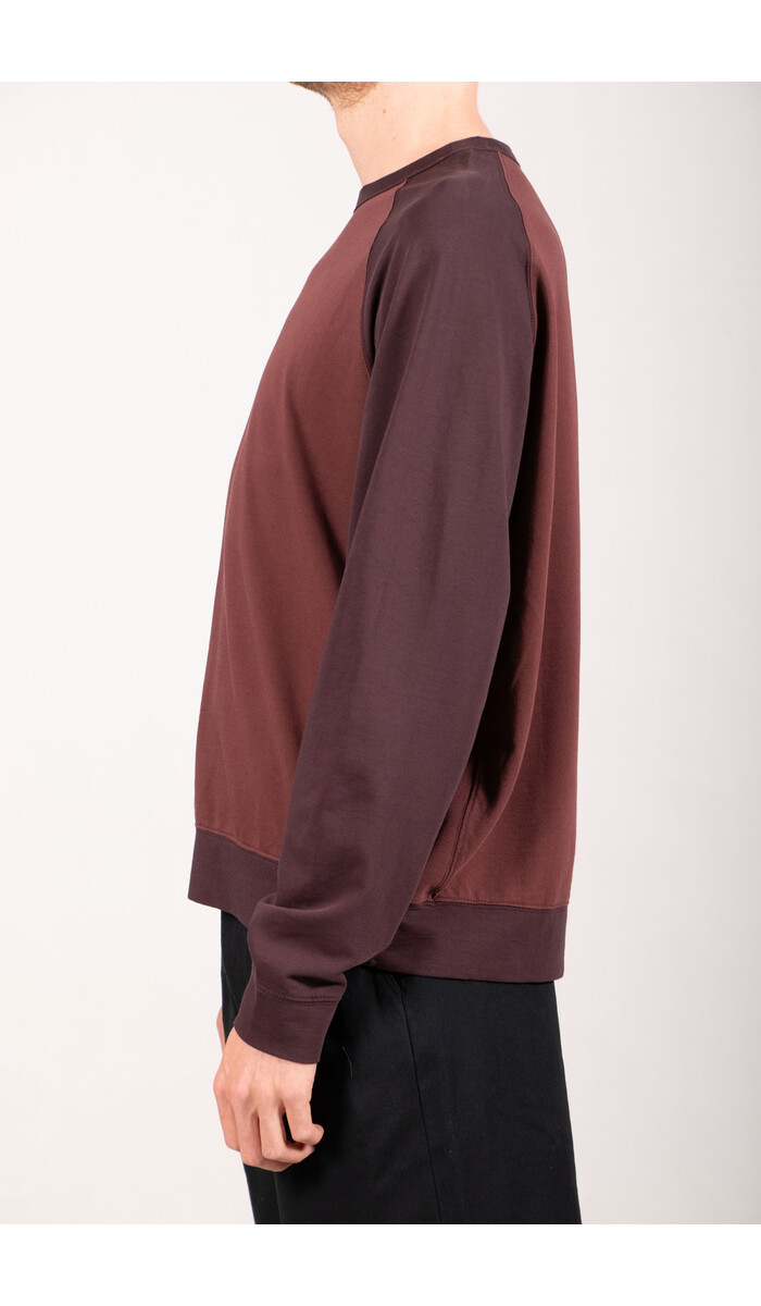 Rough Side Rough Side T-shirt / Contrast Panel LS / Rode Wijn