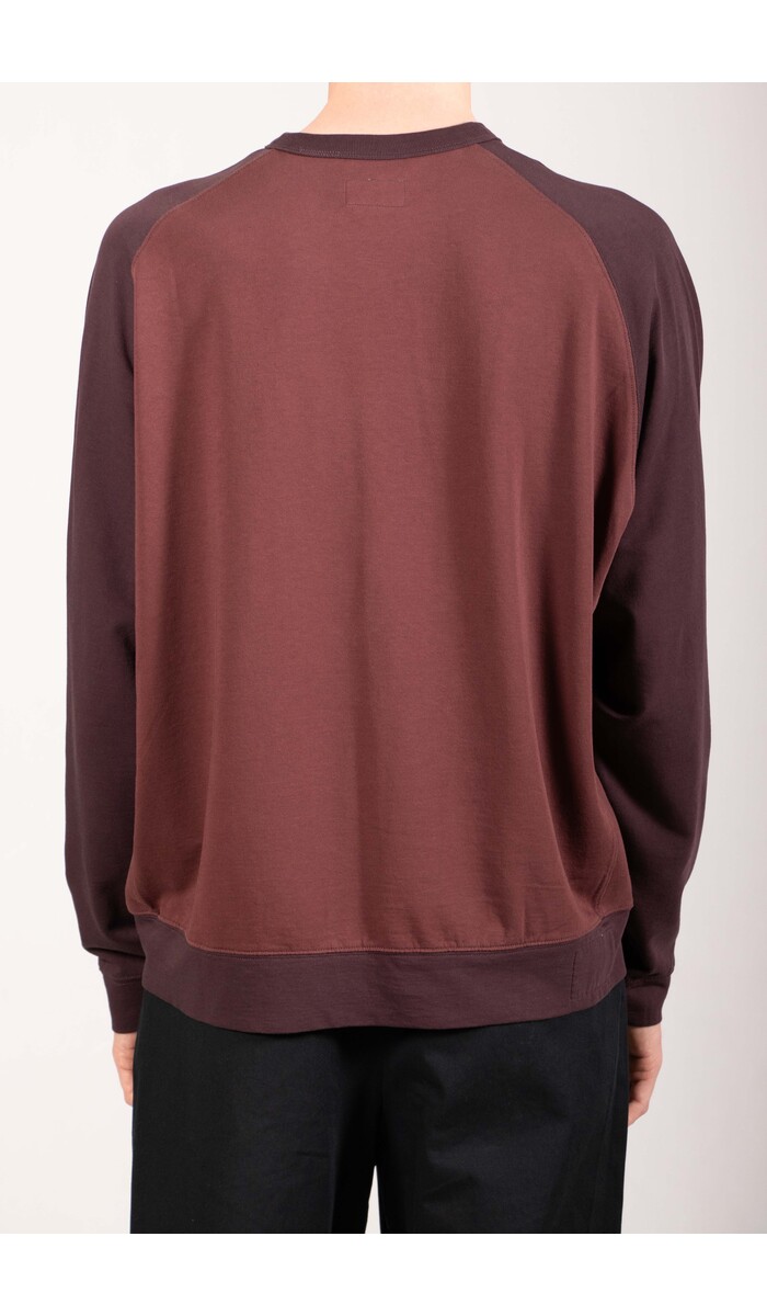 Rough Side Rough Side T-shirt / Contrast Panel LS / Rode Wijn