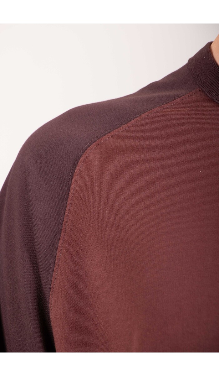 Rough Side Rough Side T-shirt / Contrast Panel LS / Rode Wijn