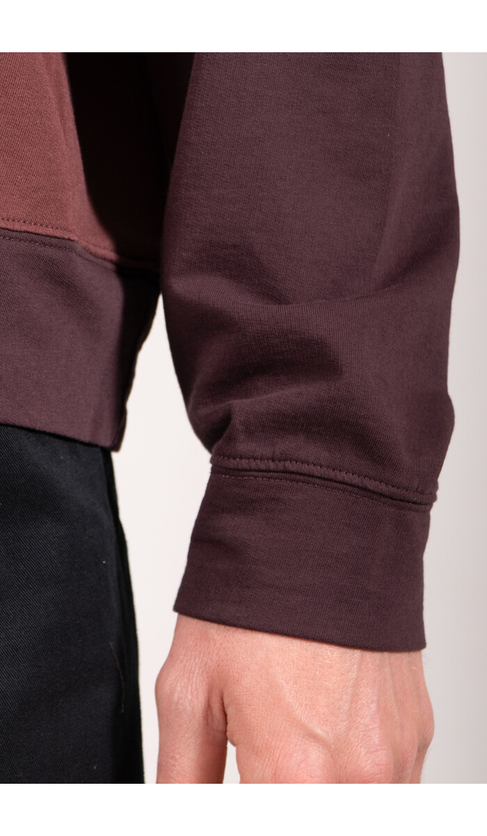 Rough Side Rough Side T-shirt / Contrast Panel LS / Rode Wijn