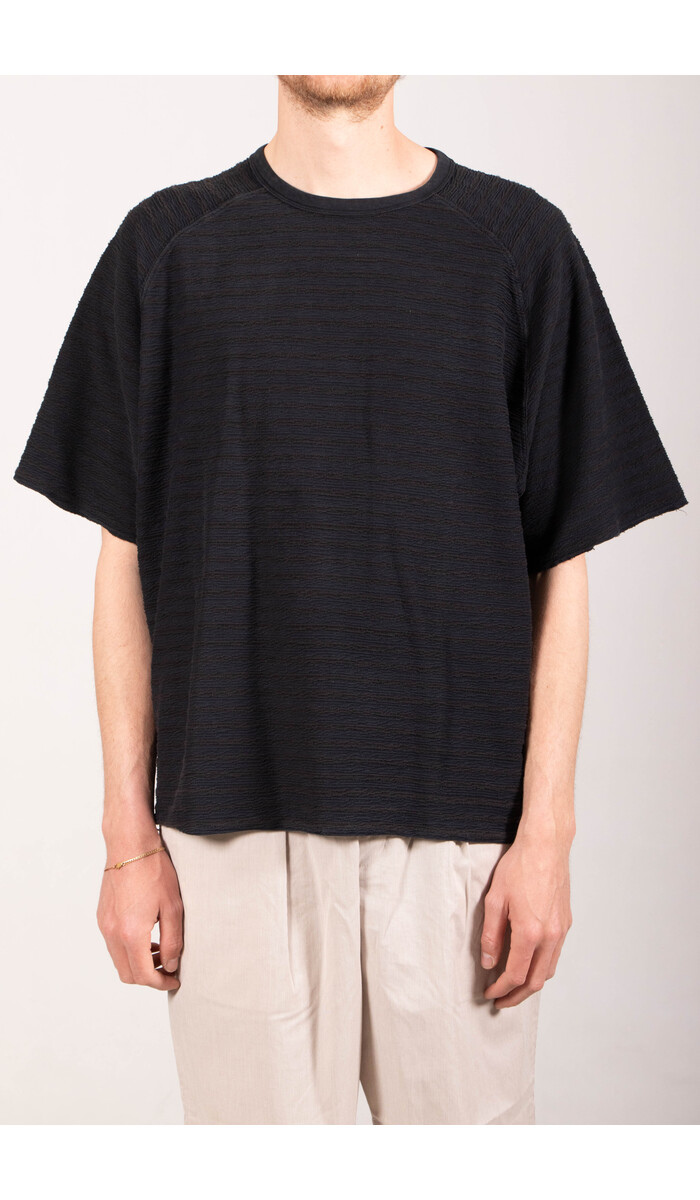 Rough Side Rough Side T-shirt / Dyed Stripe HS / Donker Navy