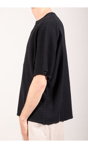 Rough Side Rough Side T-shirt / Dyed Stripe HS / Donker Navy