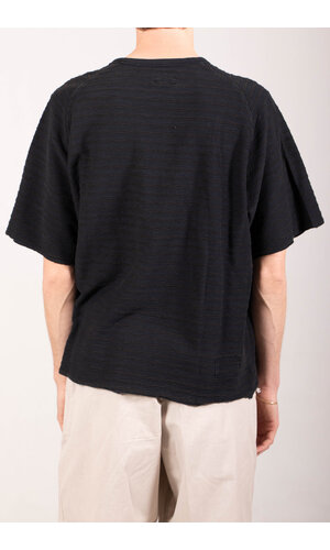 Rough Side Rough Side T-shirt / Dyed Stripe HS / Donker Navy