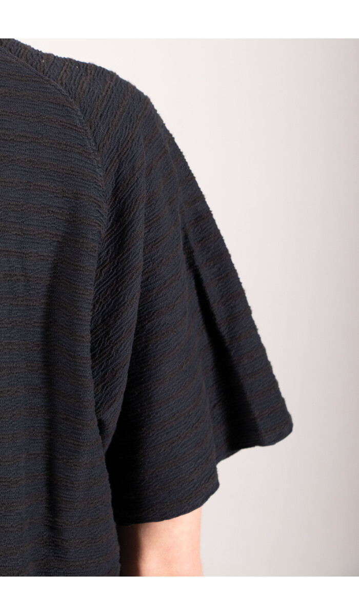 Rough Side Rough Side T-shirt / Dyed Stripe HS / Donker Navy