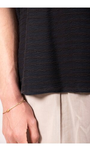 Rough Side Rough Side T-shirt / Dyed Stripe HS / Donker Navy