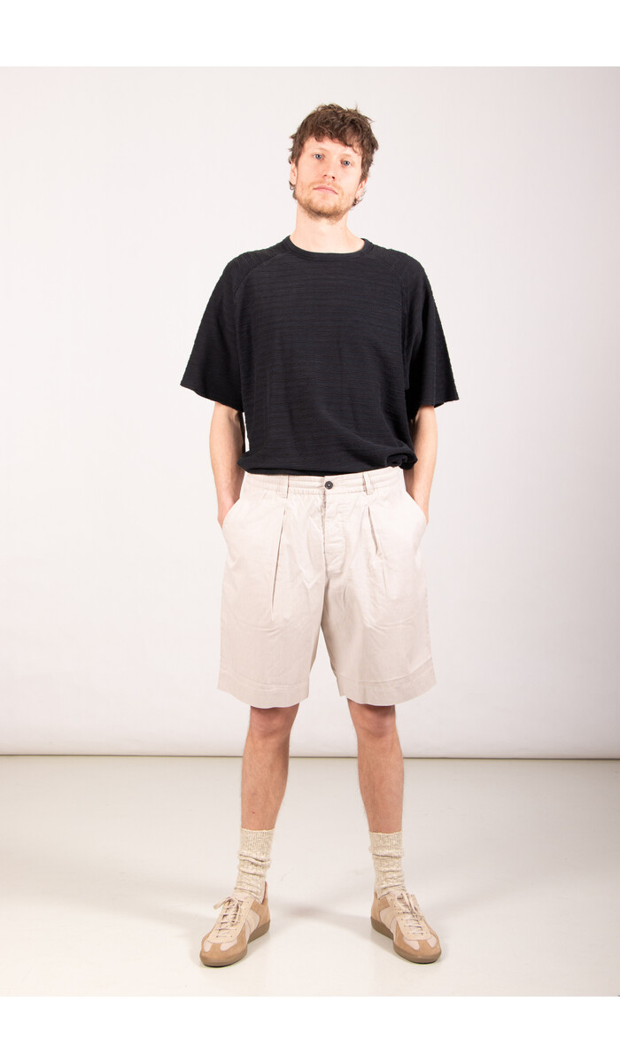 Universal Works Universal Works Korte Broek / Pleated Track Short / Bruine Streep Universal Works Universal Works Korte Broek / Pleated Track Short / Bruine Streep
