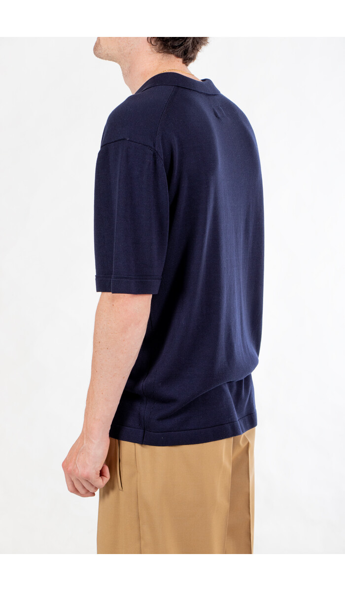 Rough Side Rough Side Polo / Skipper Half Knit / Navy