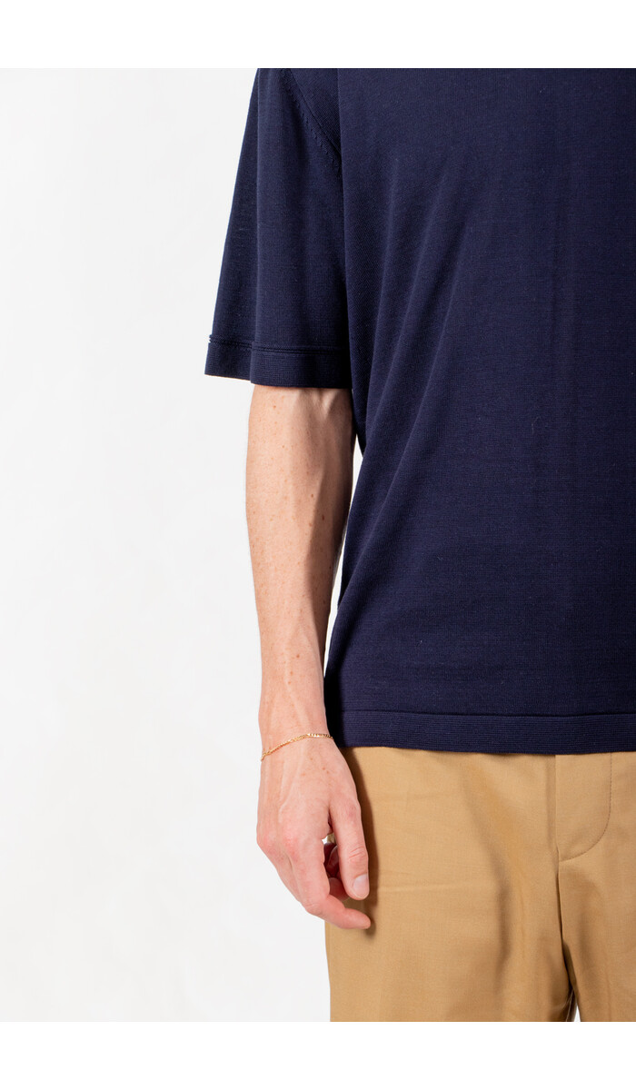 Rough Side Rough Side Polo / Skipper Half Knit / Navy