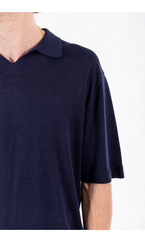 Rough Side Rough Side Polo / Skipper Half Knit / Navy