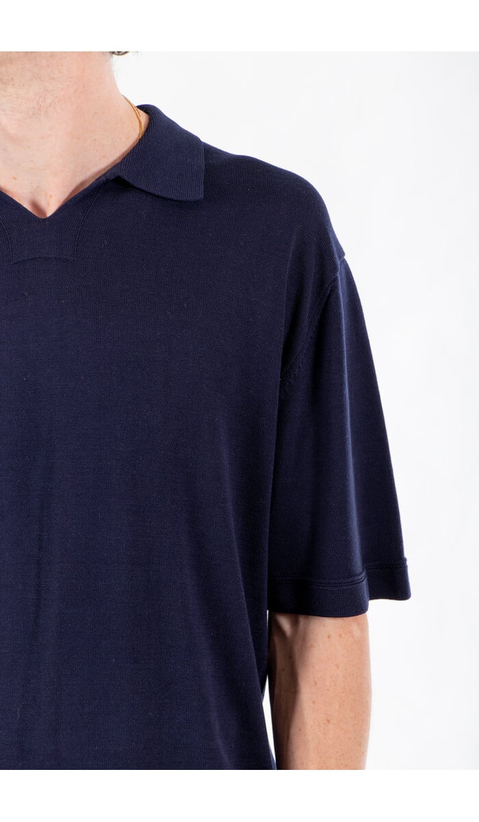 Rough Side Rough Side Polo / Skipper Half Knit / Navy