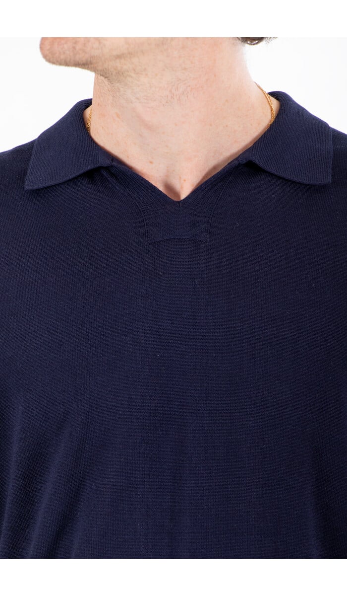 Rough Side Rough Side Polo / Skipper Half Knit / Navy