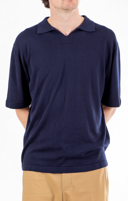 Rough Side Rough Side Polo / Skipper Half Knit / Navy