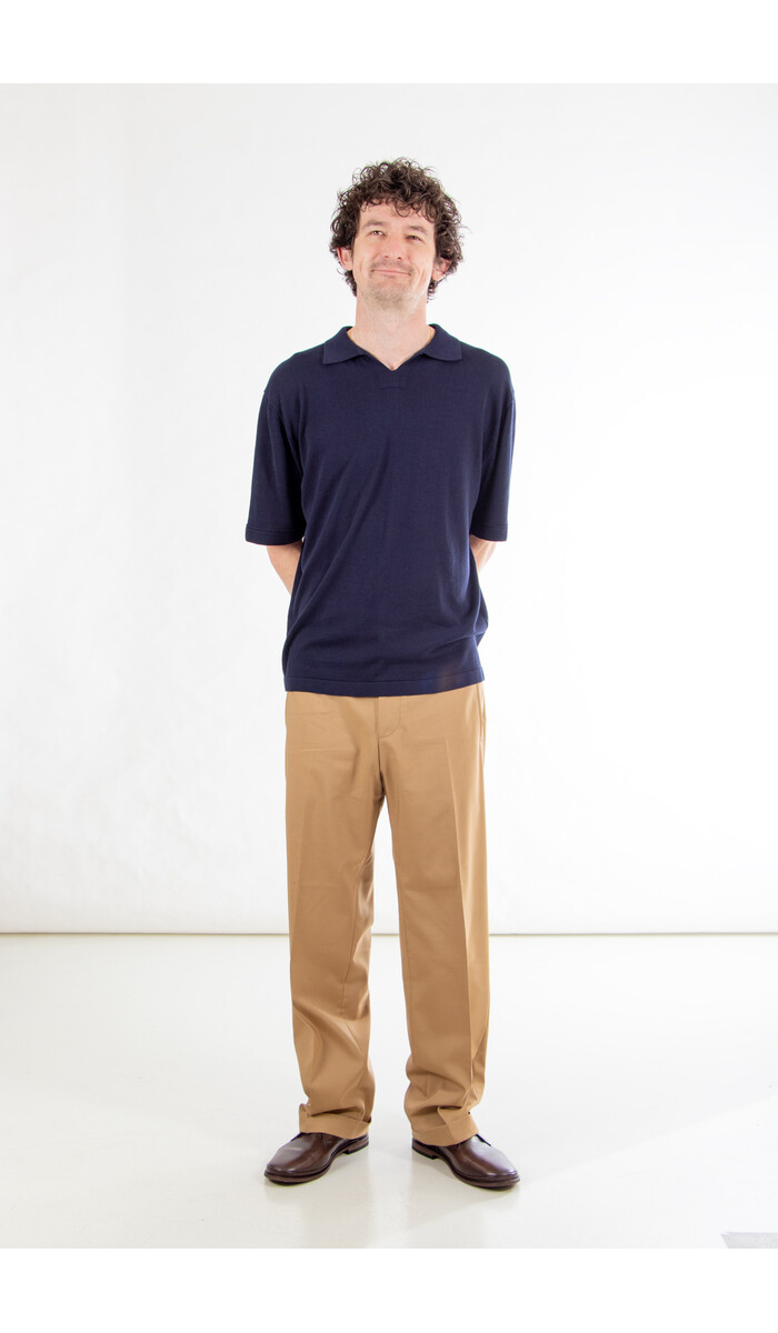 Rough Side Rough Side Polo / Skipper Half Knit / Navy