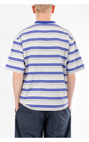 Is-ness T-Shirt / Border T / Blauw