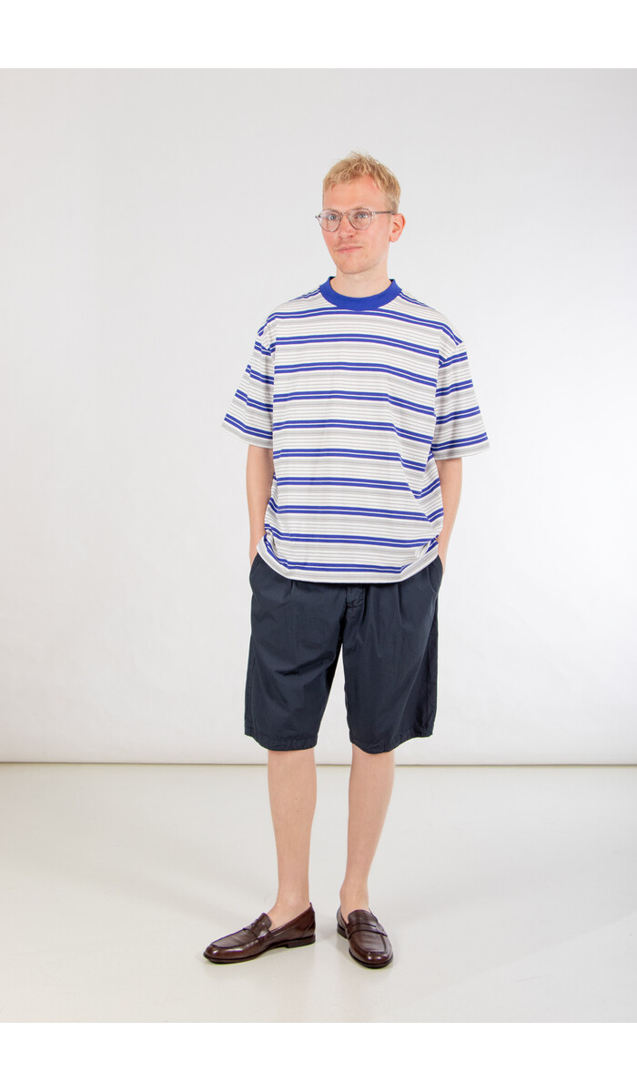 Is-ness Is-ness T-Shirt / Border T / Blauw Is-ness Is-ness T-Shirt / Border T / Blauw