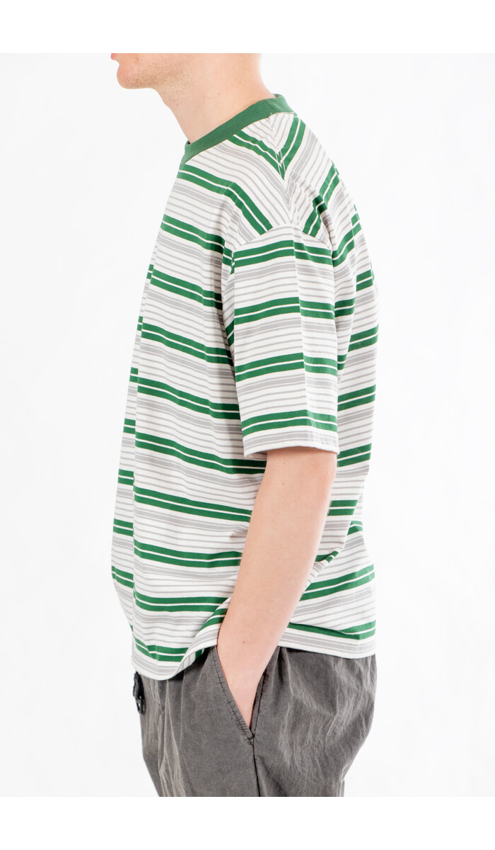 Is-ness Is-ness T-Shirt / Border T / Groen Is-ness Is-ness T-Shirt / Border T / Groen