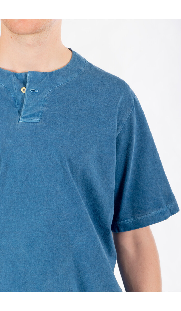 Jackman Jackman T-Shirt / Henleyneck PD / Vaag Blauw Jackman Jackman T-Shirt / Henleyneck PD / Vaag Blauw