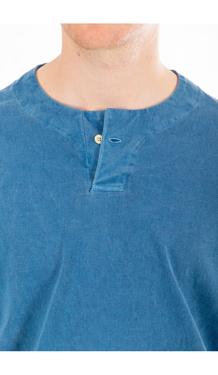 Jackman Jackman T-Shirt / Henleyneck PD / Vaag Blauw Jackman Jackman T-Shirt / Henleyneck PD / Vaag Blauw
