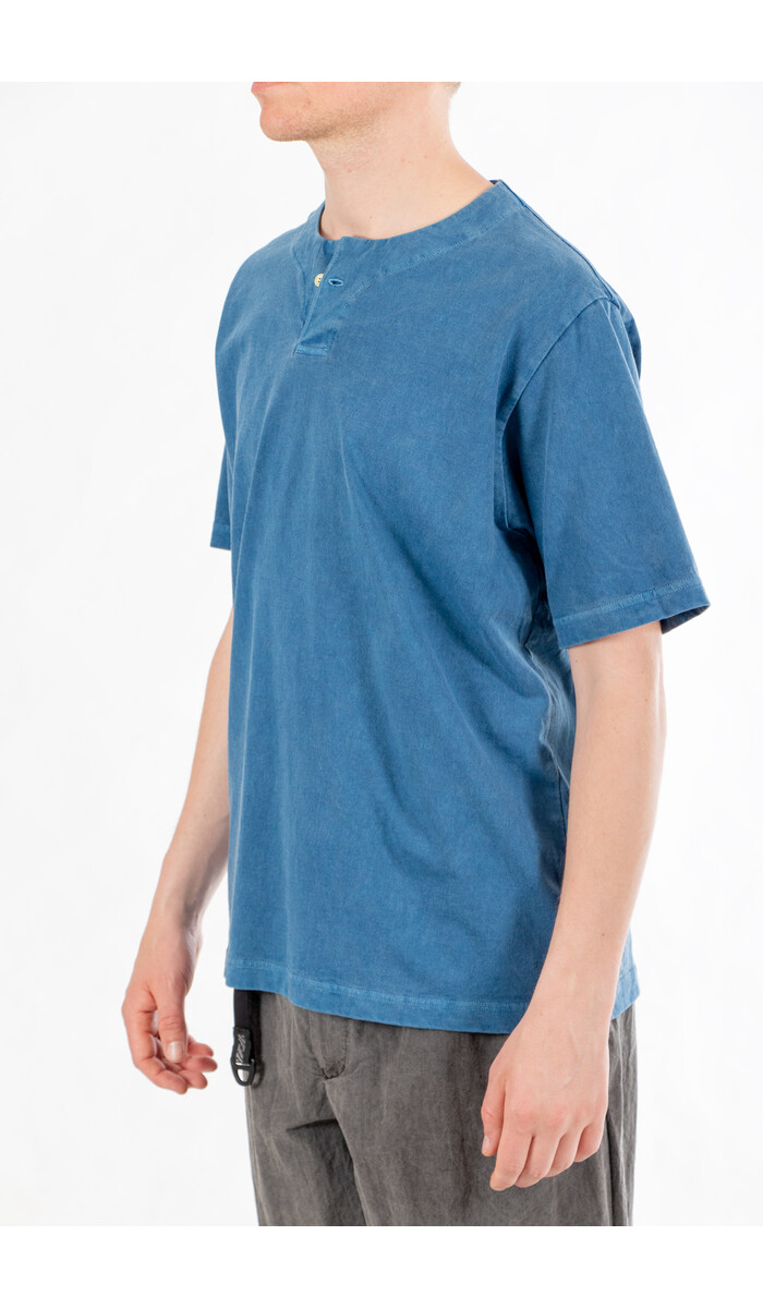 Jackman Jackman T-Shirt / Henleyneck PD / Vaag Blauw Jackman Jackman T-Shirt / Henleyneck PD / Vaag Blauw