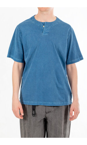 Jackman Jackman T-Shirt / Henleyneck PD / Vaag Blauw Jackman Jackman T-Shirt / Henleyneck PD / Vaag Blauw