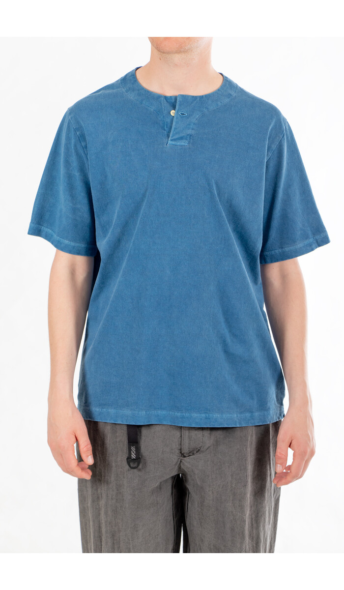 Jackman Jackman T-Shirt / Henleyneck PD / Vaag Blauw Jackman Jackman T-Shirt / Henleyneck PD / Vaag Blauw