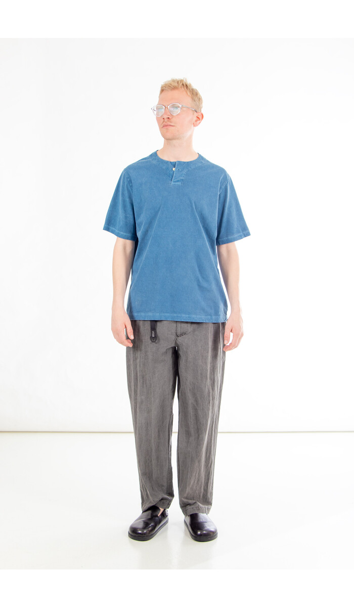 Jackman Jackman T-Shirt / Henleyneck PD / Vaag Blauw Jackman Jackman T-Shirt / Henleyneck PD / Vaag Blauw