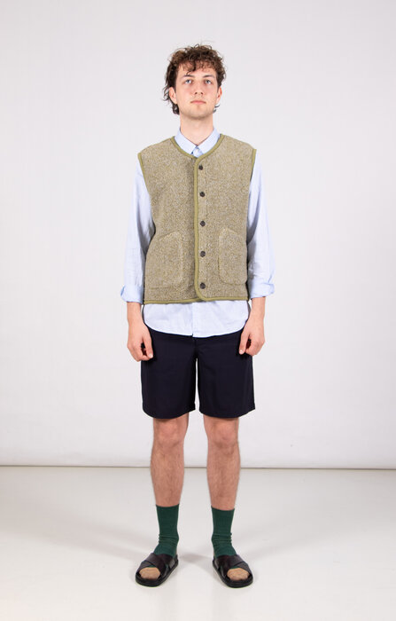 Universal Works Universal Works Gilet / Lancaster Gilet / Lichte Olijf