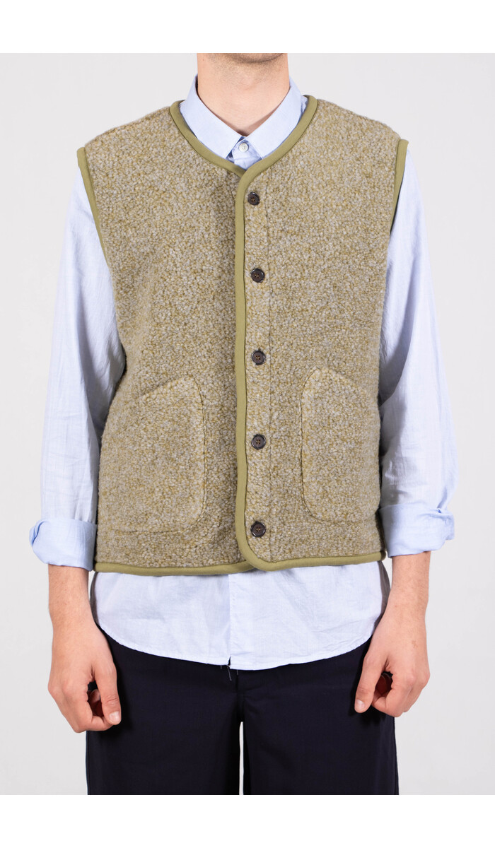 Universal Works Universal Works Gilet / Lancaster Gilet / Lichte Olijf Universal Works Universal Works Gilet / Lancaster Gilet / Lichte Olijf