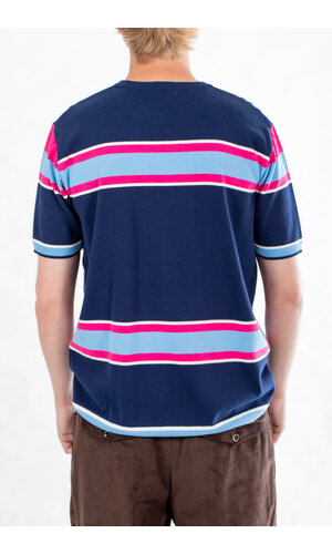 Fujito Fujito T-Shirt / Border Knit / Roze Fujito Fujito T-Shirt / Border Knit / Roze