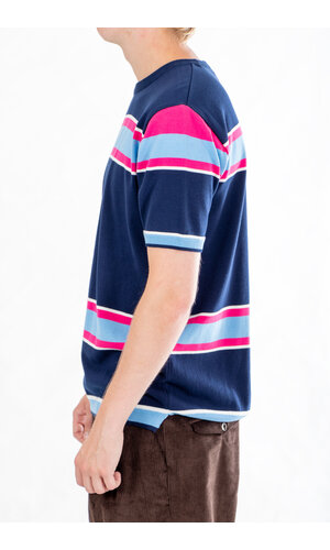 Fujito Fujito T-Shirt / Border Knit / Roze Fujito Fujito T-Shirt / Border Knit / Roze