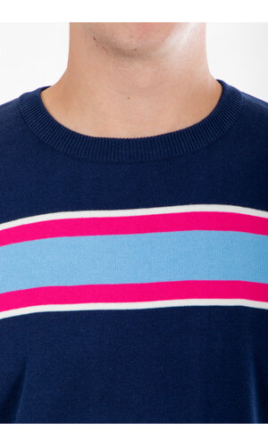 Fujito Fujito T-Shirt / Border Knit / Roze Fujito Fujito T-Shirt / Border Knit / Roze