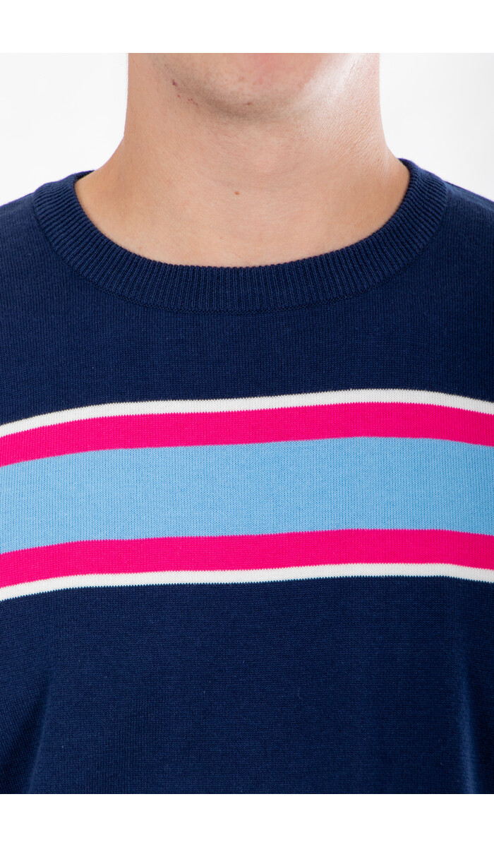 Fujito Fujito T-Shirt / Border Knit / Roze Fujito Fujito T-Shirt / Border Knit / Roze