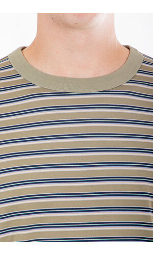 Rough Side Rough Side T-Shirt / Fluid Stripe HS / Olijf Rough Side Rough Side T-Shirt / Fluid Stripe HS / Olijf