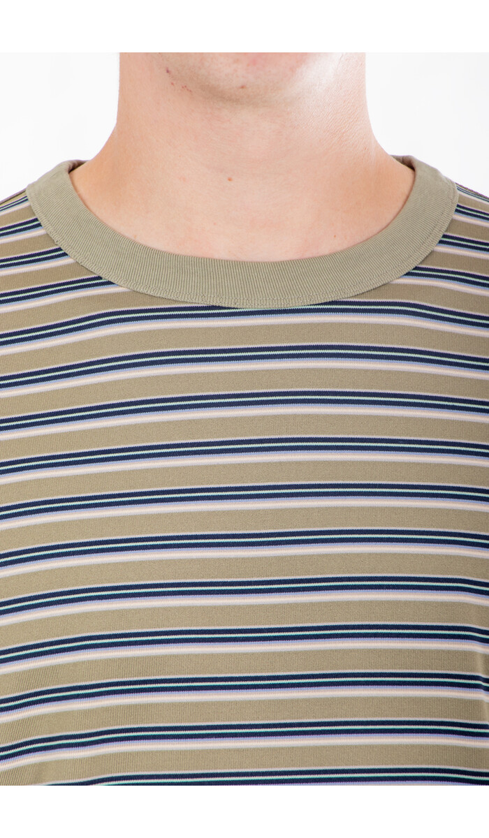 Rough Side Rough Side T-Shirt / Fluid Stripe HS / Olijf Rough Side Rough Side T-Shirt / Fluid Stripe HS / Olijf