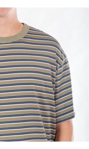 Rough Side Rough Side T-Shirt / Fluid Stripe HS / Olijf Rough Side Rough Side T-Shirt / Fluid Stripe HS / Olijf
