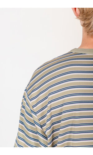 Rough Side Rough Side T-Shirt / Fluid Stripe HS / Olijf Rough Side Rough Side T-Shirt / Fluid Stripe HS / Olijf