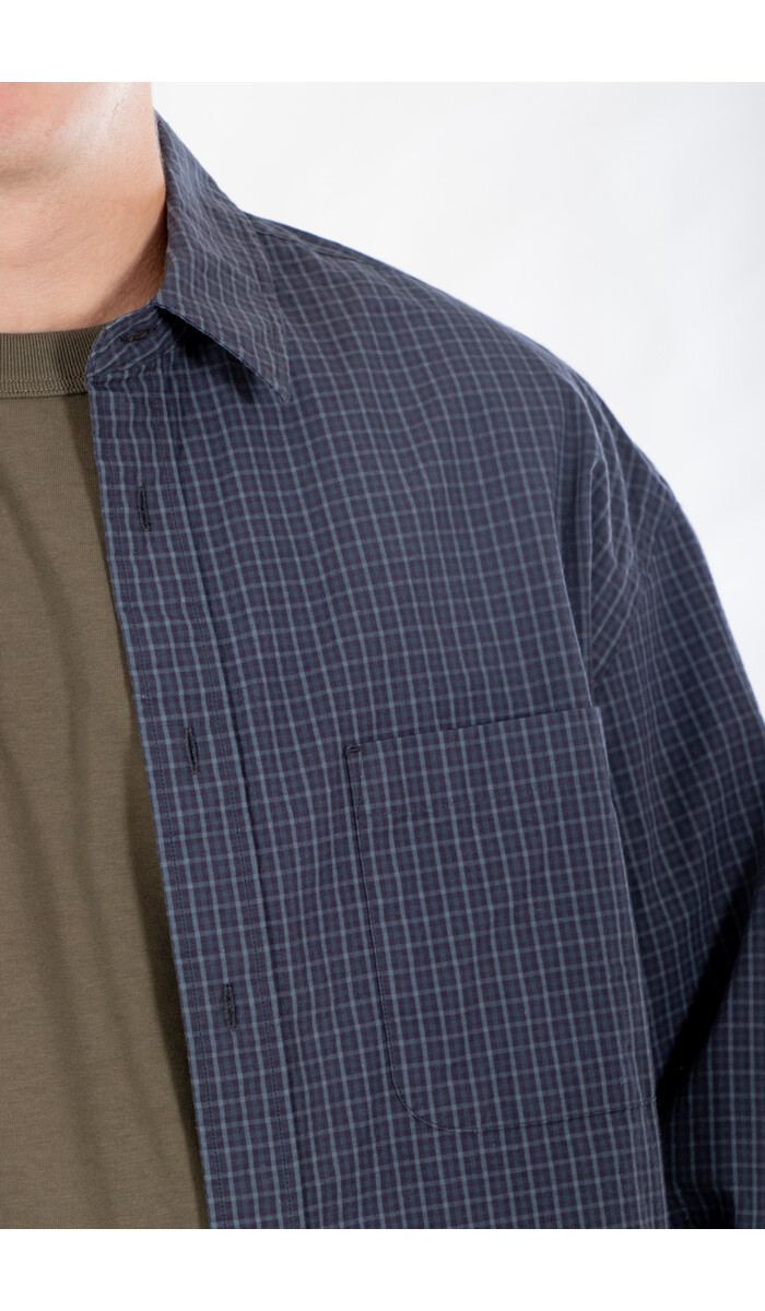 Rough Side Rough Side Overhemd / Primary Shirt / Navy Ruit