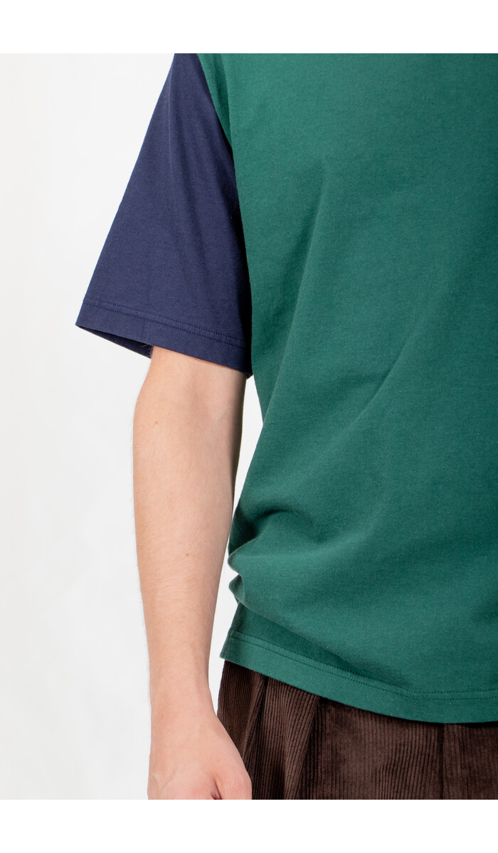 Jackman Jackman T-shirt / Lead-Off / Green x Navy Jackman Jackman T-shirt / Lead-Off / Green x Navy
