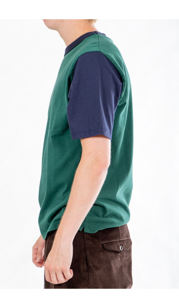 Jackman Jackman T-shirt / Lead-Off / Green x Navy Jackman Jackman T-shirt / Lead-Off / Green x Navy