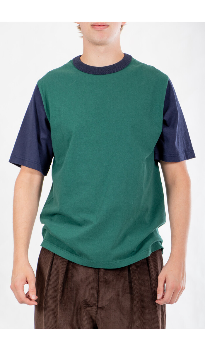 Jackman Jackman T-shirt / Lead-Off / Green x Navy Jackman Jackman T-shirt / Lead-Off / Green x Navy