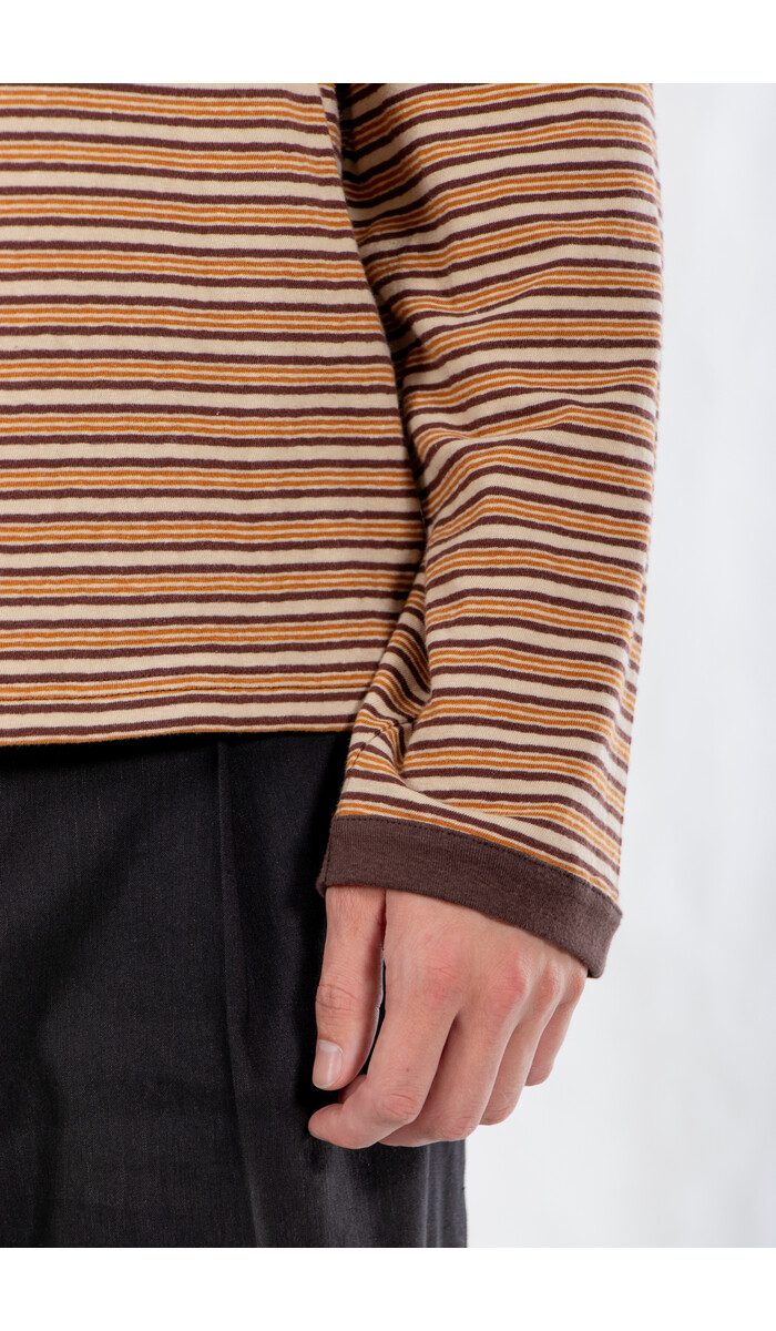 Cawley Cawley T-shirt / Japanese Striped Jersey / Karamel Cawley Cawley T-shirt / Japanese Striped Jersey / Karamel