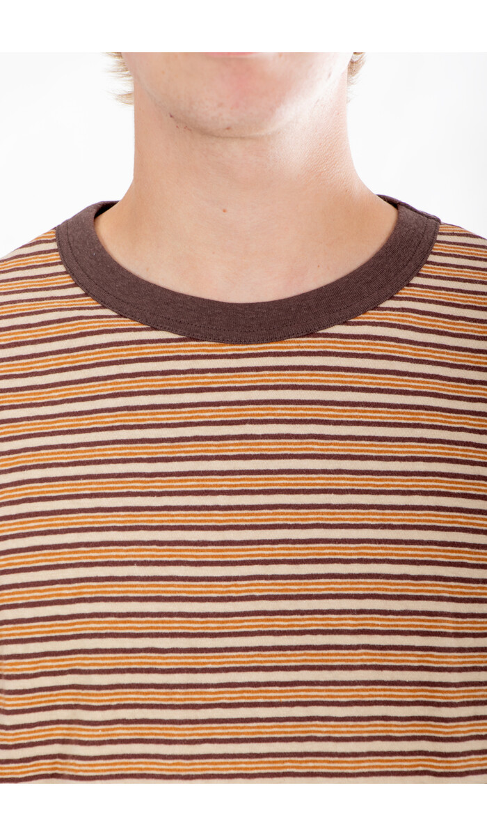Cawley Cawley T-shirt / Japanese Striped Jersey / Karamel Cawley Cawley T-shirt / Japanese Striped Jersey / Karamel