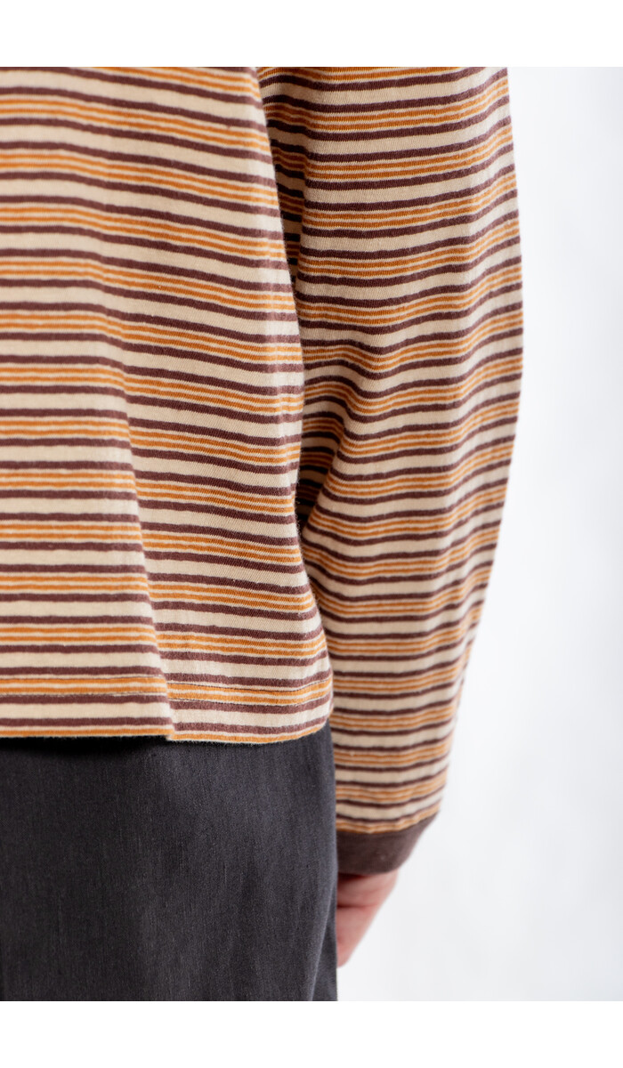Cawley Cawley T-shirt / Japanese Striped Jersey / Karamel Cawley Cawley T-shirt / Japanese Striped Jersey / Karamel