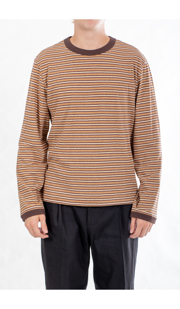 Cawley Cawley T-shirt / Japanese Striped Jersey / Karamel Cawley Cawley T-shirt / Japanese Striped Jersey / Karamel