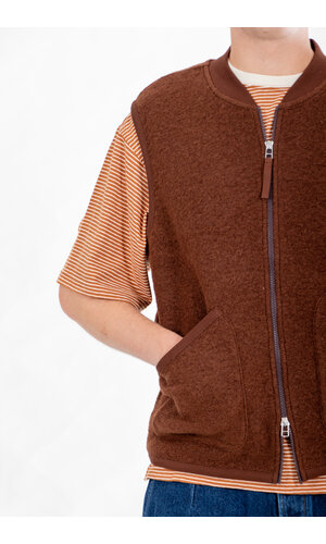 Universal Works Universal Works Gilet / Zip Waistcoat / Cacao Universal Works Universal Works Gilet / Zip Waistcoat / Cacao