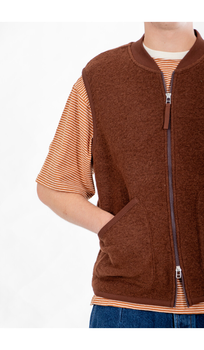Universal Works Universal Works Gilet / Zip Waistcoat / Cacao Universal Works Universal Works Gilet / Zip Waistcoat / Cacao