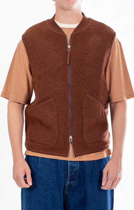 Universal Works Universal Works Gilet / Zip Waistcoat / Cacao Universal Works Universal Works Gilet / Zip Waistcoat / Cacao