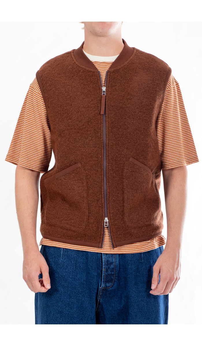 Universal Works Universal Works Gilet / Zip Waistcoat / Cacao Universal Works Universal Works Gilet / Zip Waistcoat / Cacao